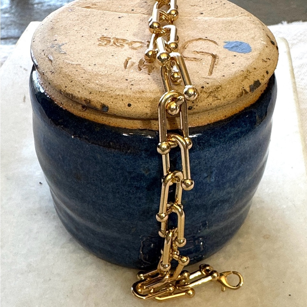Chunky Gold Chain Bracelet -Adjustable!